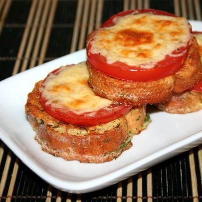 Гренки с помидорами