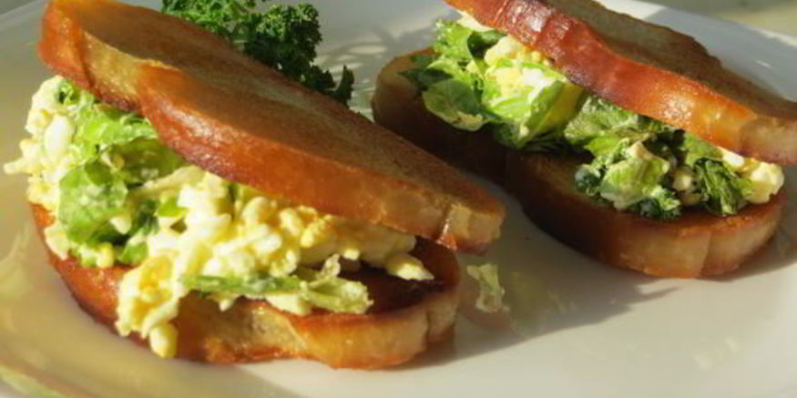 Рецепт гренков с яичным салатом