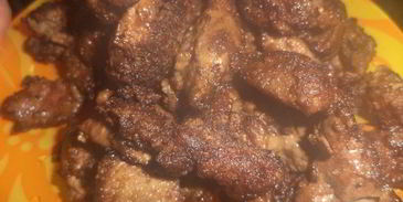 гренки с жареной печенкой