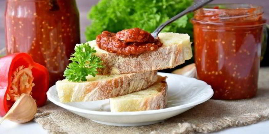 Рецепт айвара-икры из запеченной паприки с баклажанами