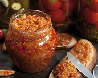 Овощная икра из баклажанов и перца