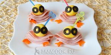 канапе новогоднее цыплята