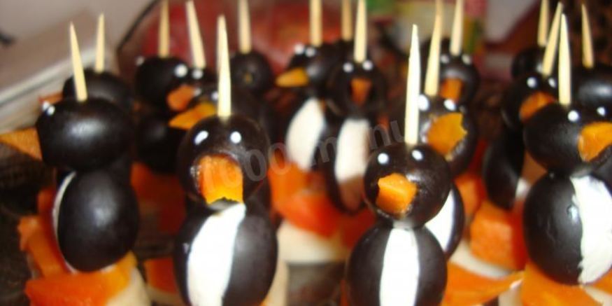 Рецепт канапе пингвины