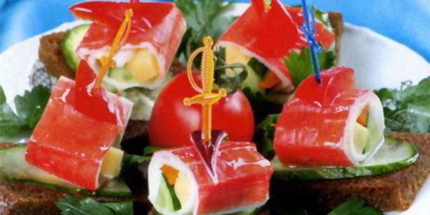 Рецепт канапе с крабовыми палочками