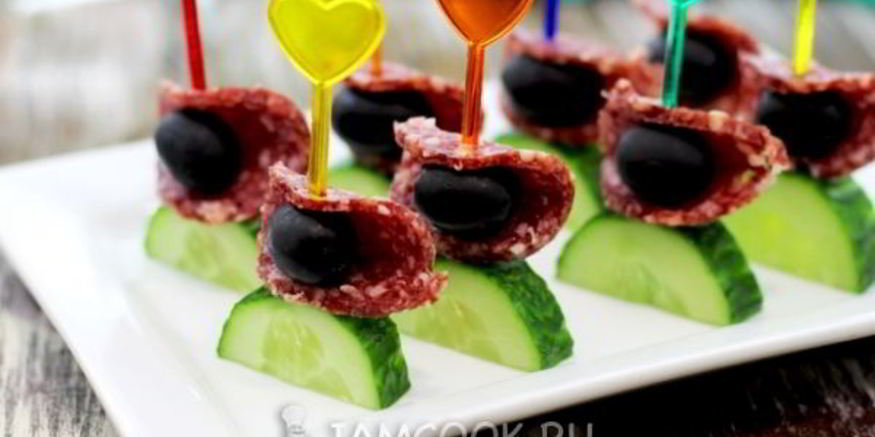 Рецепт канапе с огурцом