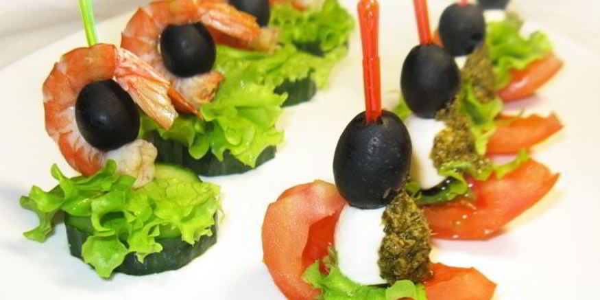 Рецепт канапе с раковыми шейками