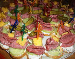 Канапе с закуской из творога