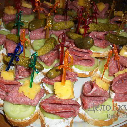 Канапе с закуской из творога