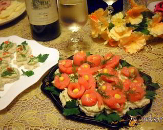 Праздничные канапе Цветы для тебя