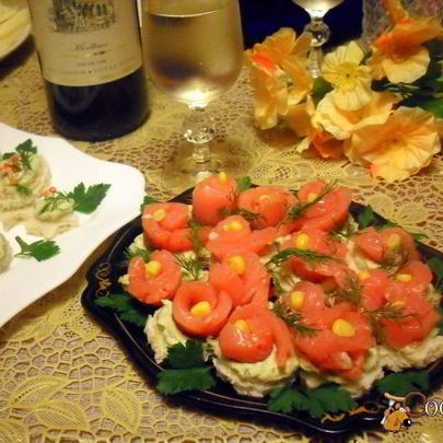 Праздничные канапе Цветы для тебя