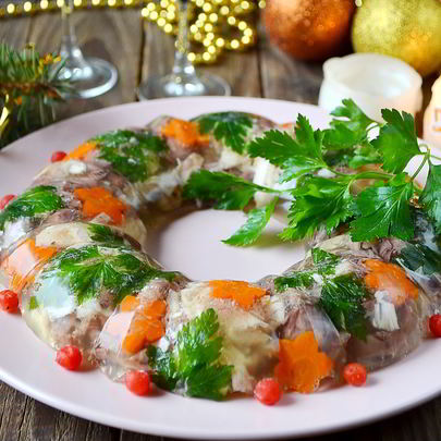 Домашний холодец из говядины и курицы