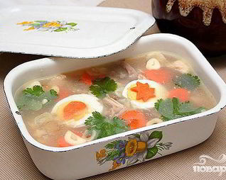 Свиной холодец с соусом