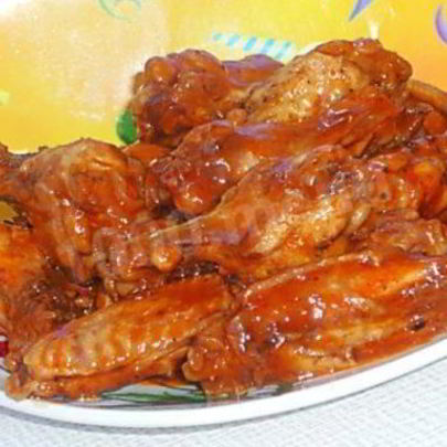 Крылышки маринованные в меду и соевом соусе