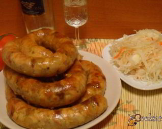 Курино-свиная домашняя колбаса