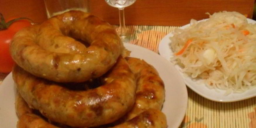 Рецепт куриного-свиной домашняя колбаса