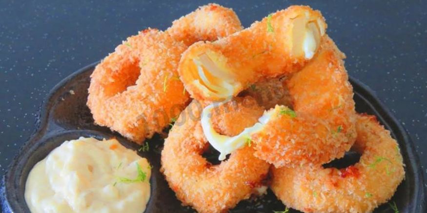 Рецепт луковых колец с сыром в кляре