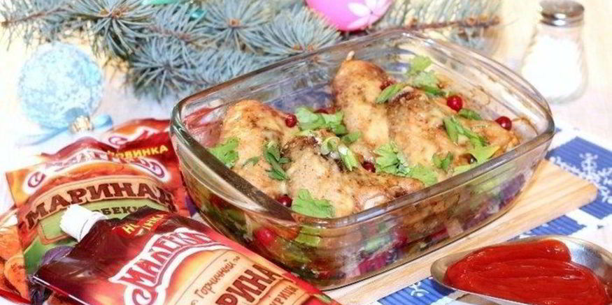 Рецепт маринованных куриных крылышек с овощами