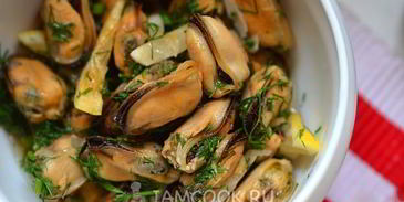 мидии маринованные с соевым соусом