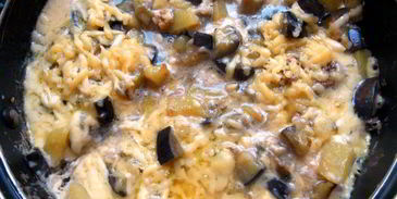 фриттата с картофелем, баклажанами и грецкими орехами