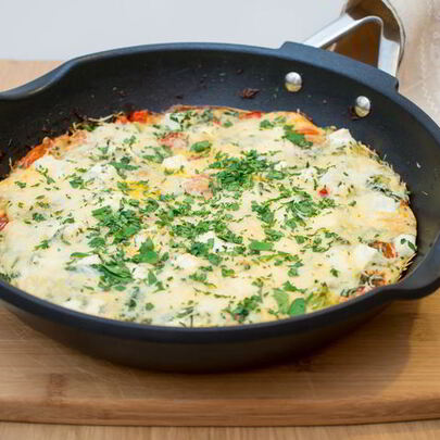 Фриттата с овощами и сыром