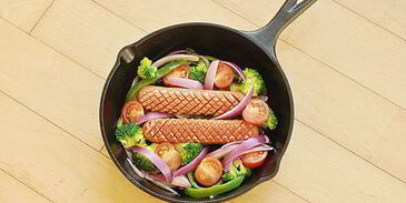 фриттата с сосисками и овощами