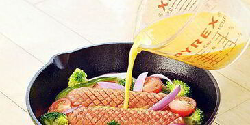 фриттата с сосисками и овощами