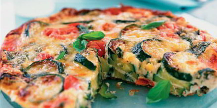 Рецепт омлета с кабачками, томатами и сыром