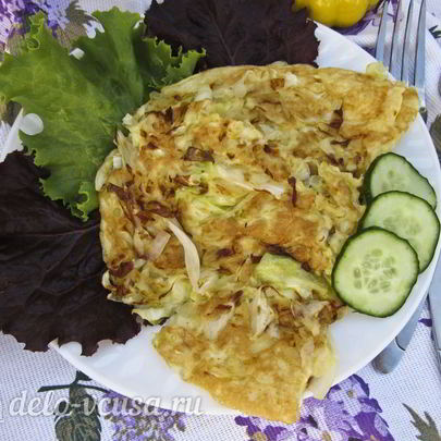 Омлет с капустой