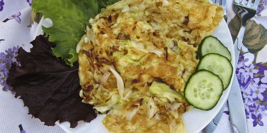 Рецепт омлета с капустой