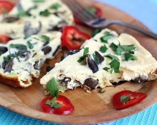 Омлет с опятами