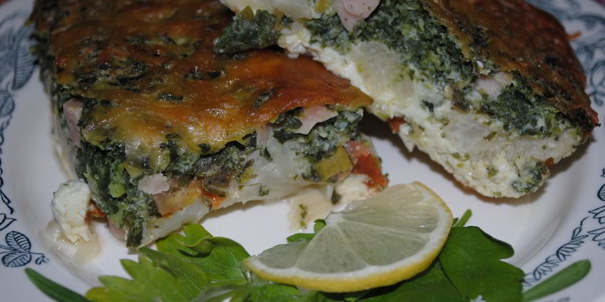 Рецепт омлета с цветной капустой и шпинатом