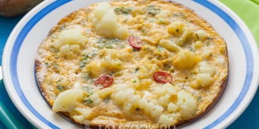 Рецепт омлета с цветной капустой на сковороде