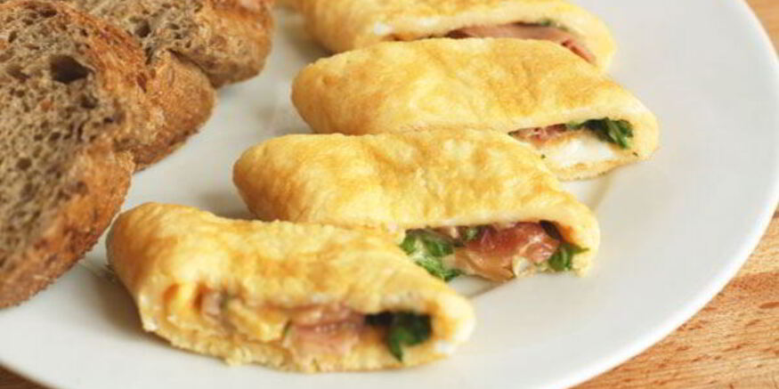 Рецепт омлета с ветчиной и рукколой