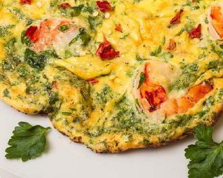 Омлет с зеленью и крабовым мясом