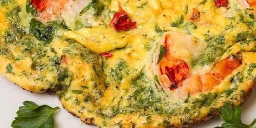 Рецепт омлета с зеленью и крабовым мясом