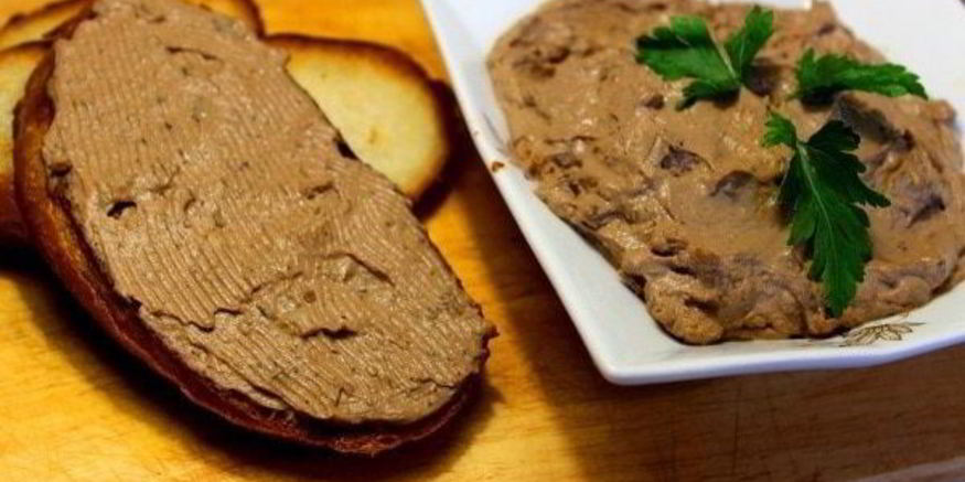 Рецепт паштета из куриной печени с грибами