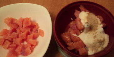 паштет из слабосоленой семги под соусом