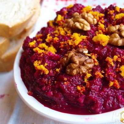 Паштет из свеклы с апельсином и орехами