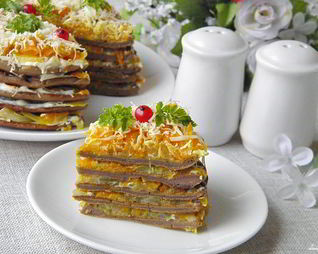 Печеночный торт из куриной печени