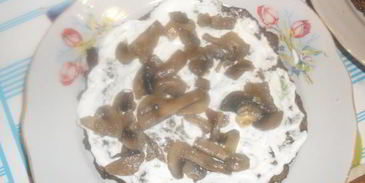 печеночный торт с грибами