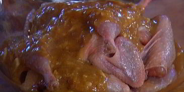 перепелки, маринованные в мисо-соусе