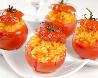 Помидоры, фаршированные в стиле паэлья
