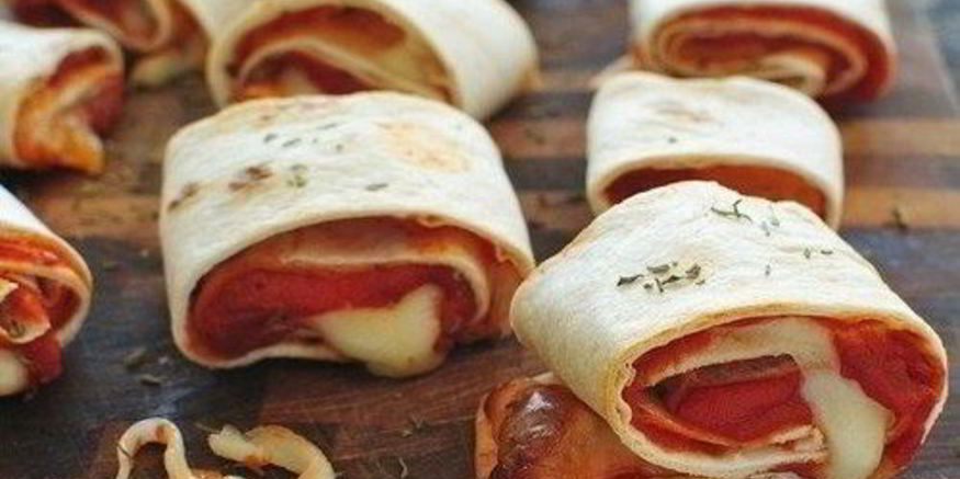 Рецепт легких роллов-пиццы из тортильи