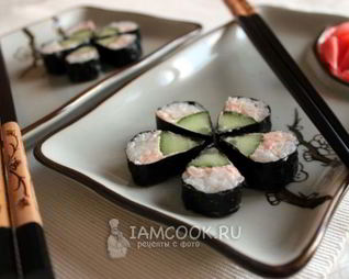 Ролл Цветок с огурцом и лососевым маслом