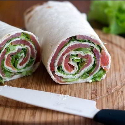 Роллы из лаваша с семгой