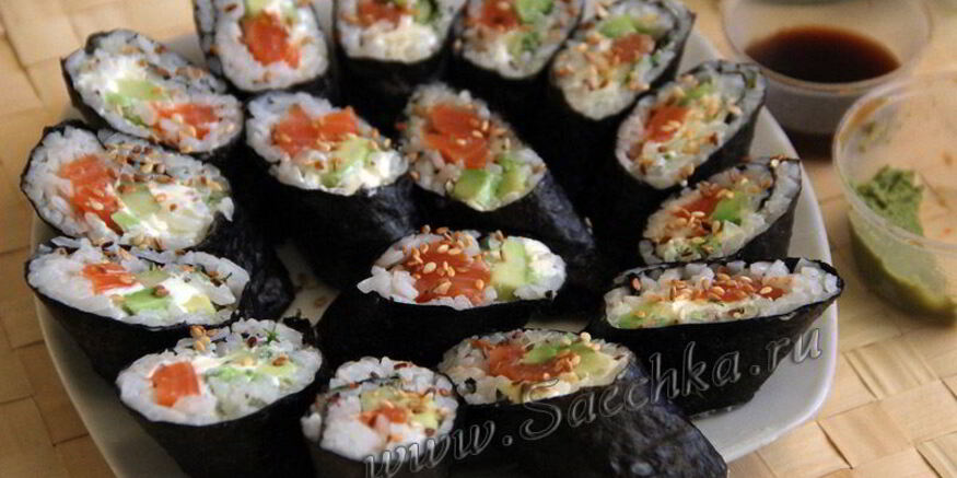 Рецепт роллов с авокадо и сливочным сыром