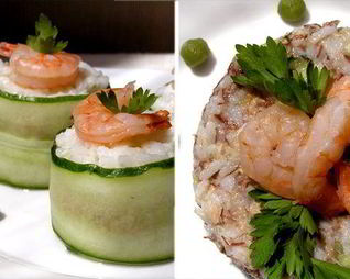 Роллы с тунцом и креветками