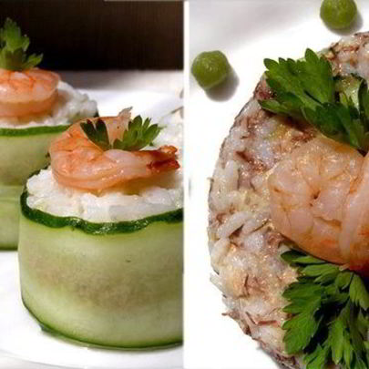 Роллы с тунцом и креветками