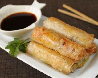 Спринг-роллы с креветками и свининой