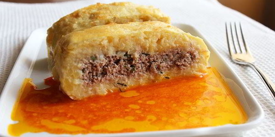 Рецепт картофельного рулета с фаршем